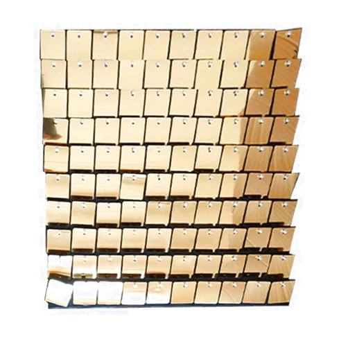 Blush Blooms Decor 24 Sequin Panels for Sequin Wall - New Interlocking Design | Shimmer Wall, Sequin Backdrop, Events, and Advertising Signs (Light Gold)