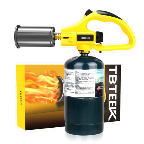 TBTEEK Powerful Propane Torch Head, Sous Vide Grill Cooking Torch With Adjustable Flame, Safety Lock Charcoal Torch Lighter for BBQ, Searing Steak, Creme Brulee, Campfire (Tank Not Included)
