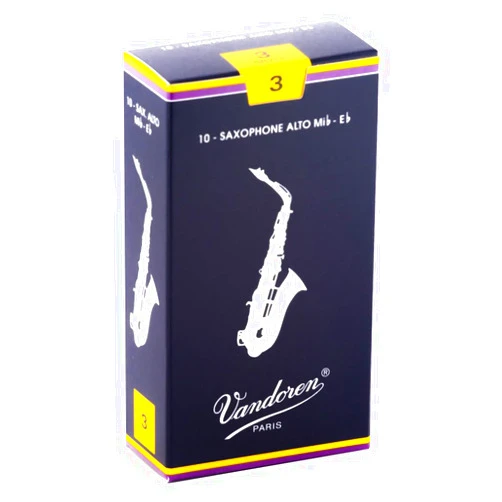 Vandoren SR213 Alto Sax Traditional Reeds Strength 3; Box of 10