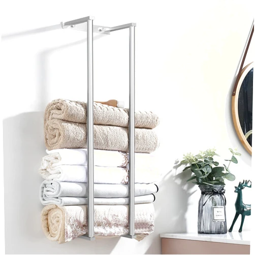 VOLRANDO Towel Racks for Bathroom, Towel Holder for Bathroom Wall, 304 Stainless Steel Towel Rack Wall Mounted for Storing Towels, Robes, Bathroom Towel Holder with Hooks, Pro