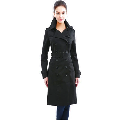 BGSD Women Chloe Waterproof Classic Hooded Long Trench Coat