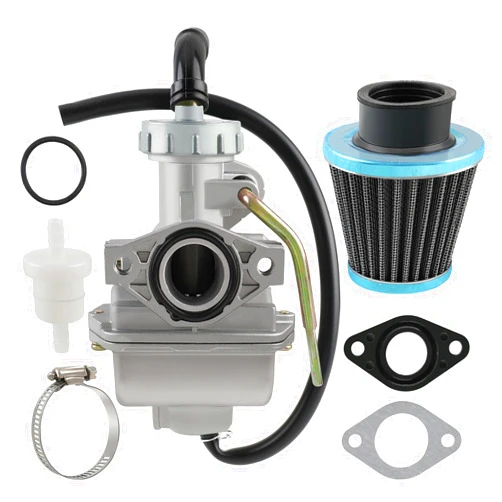 AUTOKAY PZ20 Carb Carburetor 49cc 70cc 90cc 100cc 110cc 125cc Coolster NST for Chinese ATV Quad Go kart 4 strokeSUNL TAOTAO JCL for Honda CRF50F XL75 CRF80F XR50R Carb with Gasket Air Filter