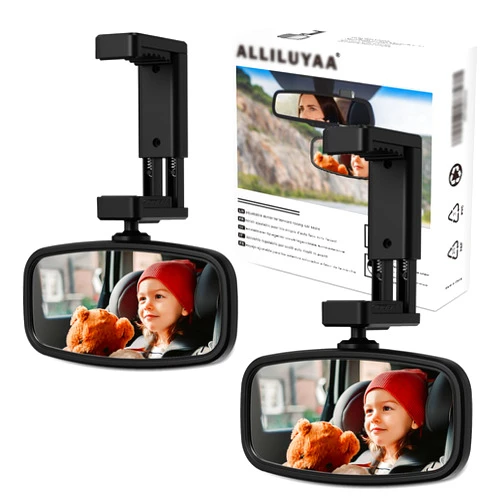 KERHAND 360-Degree Baby Car Mirror for Rear-Facing Seats,Kids Safety Mirror with Tool-Free Installation,Kids Rear View Mirror BPA-Free Shatterproof & ASTM Certified (Adjustable 14
