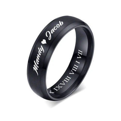 VNOX Customize Personalized 6MM/8MM Tungsten Carbide/Stainless Steel Simple Matte Brushed Finish Wedding Band Engagement Rings for Men Women,Size 5-14