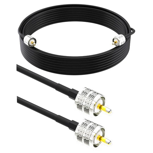 Foboiu Coax Cable RG58 Coaxial Cable,30 ft CB Antenna Cable,PL259 UHF Male-to-Male CB Coax Cable,50 Ohm Coaxial Cable Extender for Antenna Analyzers,Antenna Tuners,SWR Meters