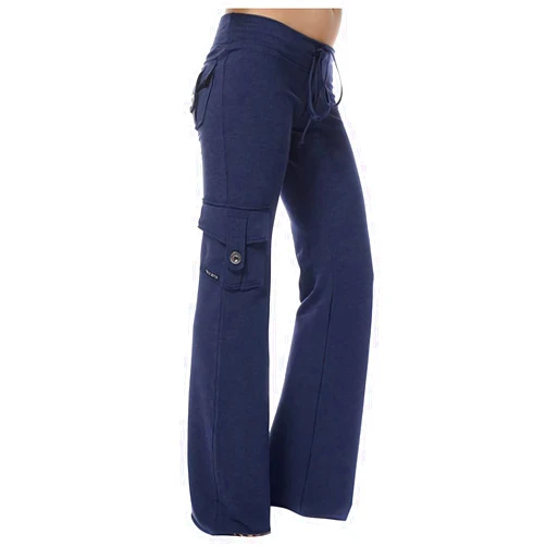 Generic Womens Bootcut Yoga Pants with Cargo Pockets Stretchy Palazzo Pants Long Wide Leg Workout Baggy Cargo Sweat Pants