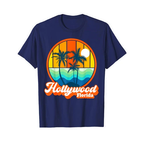 Beach Family Vacation Summer Quotes Beach Vibe Tee Vintage Hollywood Florida Summer Vacation Beach Souvenirs T-Shirt