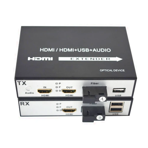 Primeda-telecom HDMI Over Fiber Optic Extender SC with KVM and Loop Out Singlemode up 20Km Multimode up 500M A Pair