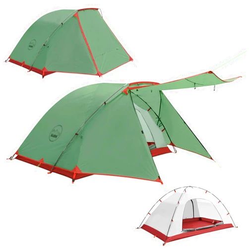 KAZOO 2／4 Person Camping Tent Outdoor Waterproof Family Large Tents 2/4 People Easy Setup Tent with Porch Double Layer