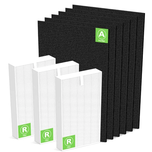 Cabiclean HPA300 HEPA Filter Replacement for Honeywell HPA300, HPA300VP, HPA304, HPA3300, HPA5300, HPA8350 Series Air Purifiers, Replace ‎HRF-R3 & HRF-A300 (3pcs HEPA Filters R + 6pcs Carbon Pre-Filters A)
