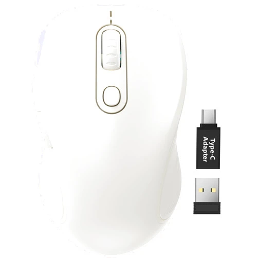 Trueque Wireless Mouse for Laptop, 2.4GHz Ergonomic Computer Mouse with Back & Forward Buttons, 3 Adjustable DPI Levels, 6 Buttons, Optical USB Cordless Mice for Windows PC, M01 (Pure White)