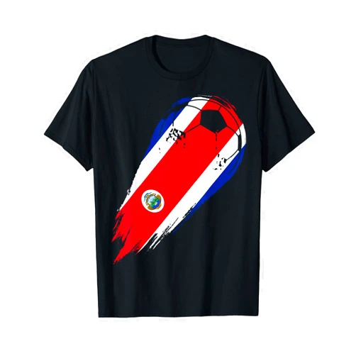 Costa Rican Sports with Soccer Ball Soccer Country Flag of Costa Rica T-Shirt