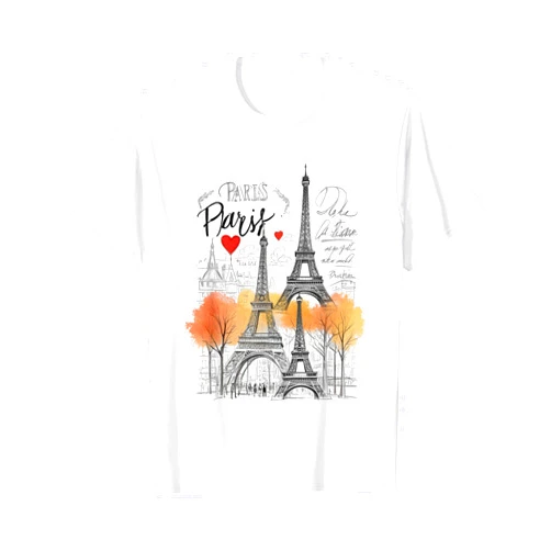 Eiffel Tower Souvenir of France Tshirt Bonjour Paris, Hello Paris Vintage I Love Paris France T-Shirt