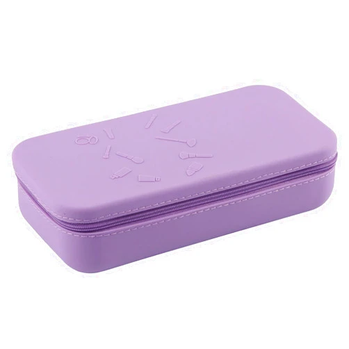 RVXlRDN Makeup Bag for Travel, Silicone Make Up Brushes Holder, Cosmetic Pouch Organizer Case with Zipper for Daily, Work, Travel Essentials(Purple)