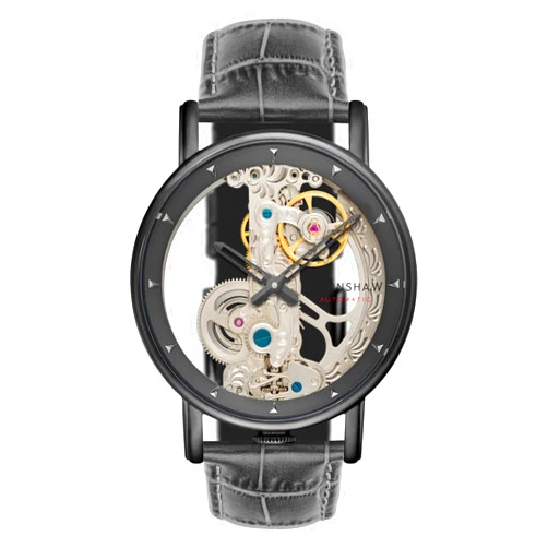 Thomas Earnshaw Men's 43mm Fowler Bridge Automatic Watch with Leather Strap ES-8225