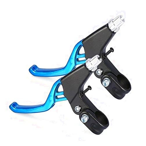 DISIWENE 1 Pair Bicycle Brake Lever, V-Brake Handlebar Aluminium Alloy Bike Brake Handle Universal 2.2cm for Most Bicycle, Road Bike, Mountain Bike (Blue)