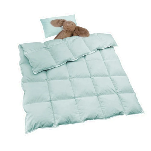 zzlamb Warm Baby Quilt Crib Comforter Small Duvet Insert, Toddler Down Comforter Kids Crib Down Blanket, Lightweight Soft Noiseless Cotton-Blended Shell Down Proof Machine Washable, Aqua 41x48in