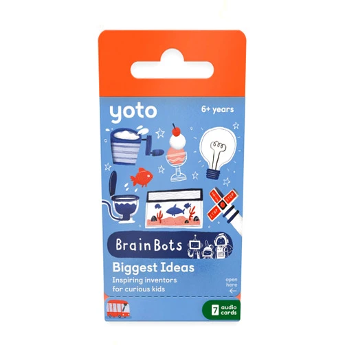 Yoto BrainBots: Biggest Ideas – 7 Audio Cards for Use with Player & Mini All-in-1 Audio Device, Educational & Screen-Free Listening with Fun Stories for Learning & Interactive Quizzes, Ages 6+