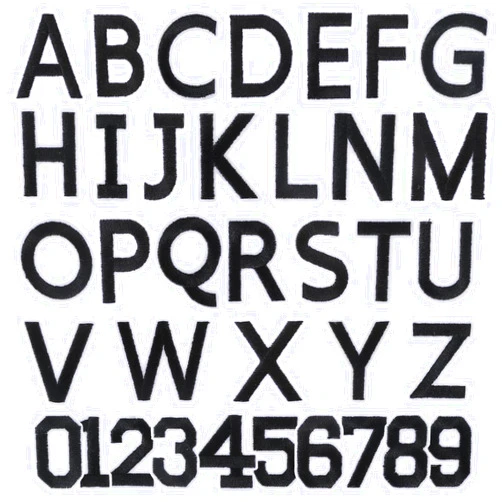 KALIONE 72 Pcs Iron on Letter and Numbers Patches Black Alphabet Embroidered Patch A-Z Number 0-9 Embroidered Applique DIY Iron Patches Decorate Iron on Letter Patches for Jackets Hats Jeans Bags (Black)