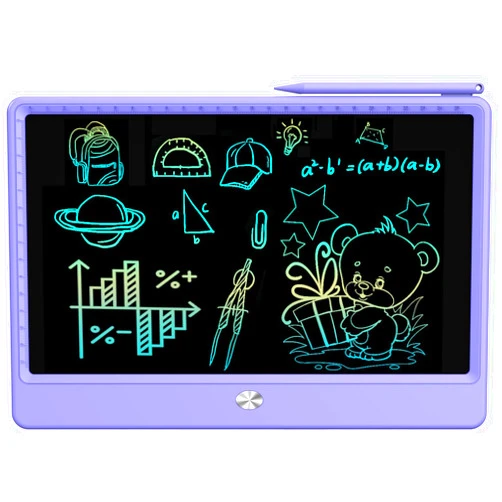 FLUESTON LCD Writing Tablet, Doodle Board Toys Gifts for 3-8 Year Old Girls Boys, 12 Inch Colorful Electronic Board Drawing Pad for Kids, Gifts for Toddler Educational Learning Travel Birthday, Purple