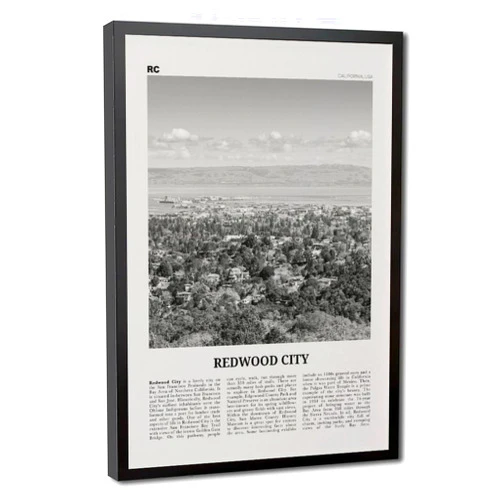 XOQO Redwood City Print Black And White Wall Art Poster Photo Décor California USA Posters Prints Canvas Decorations Paintings Black And White Wall Art For Offices Living Rooms And Bedrooms Black Hanging F
