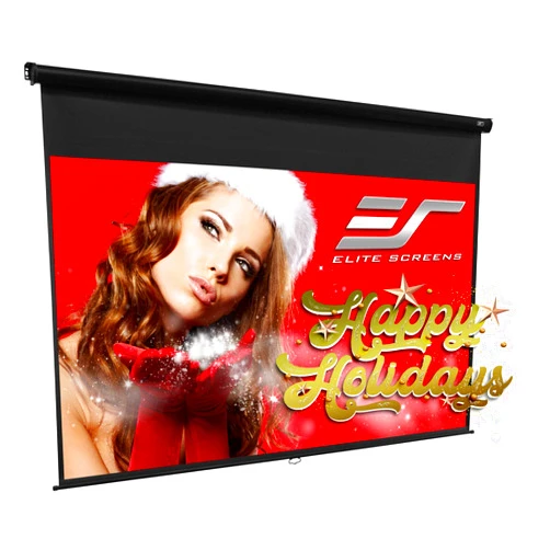 Elite Screens Manual B 110-INCH Manual Pull Down Projector Screen 4K 8K 3D Ultra HDR HD Ready Home Theater Movie Gaming Presentation Screen, M110H