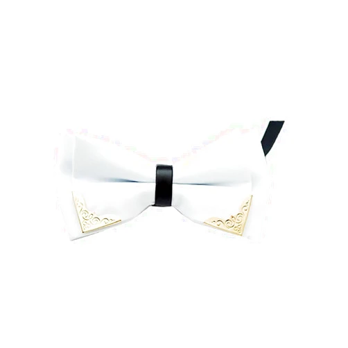 Homhous Men Pre-tied Bow Tie for Wedding Party, Adjustable, Black with Gold Decorative Metal