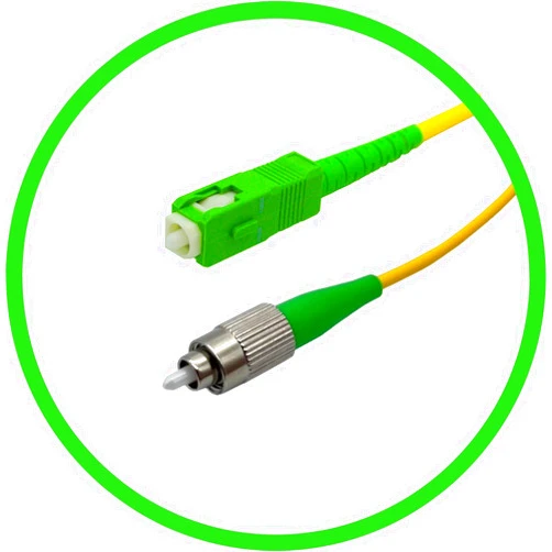 PacSatSales Fiber Optic Patch Cable - Single Mode - SIMPLEX - OS1-9/125um (1M, FC/APC to SC/APC)