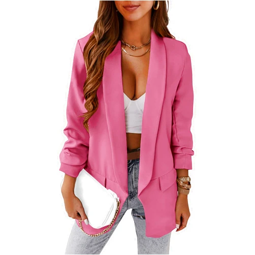 KIRUNDO Womens Fall Fashion 2024 Casual Blazers Long Sleeve Open Front Work Suit Office Blazer Jackets with Pockets