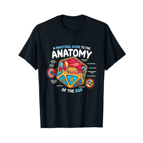 RPG Foundry Anatomy of the D20 Polyhedral 20 Sided Dice Funny RPG T-Shirt
