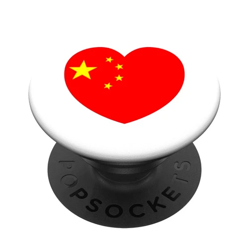 Heart Shaped Chinese Flag China Love Design Heart Shaped Chinese Flag China Love Patriotic Design PopSockets Standard PopGrip