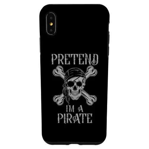 Pretend I'm a Pirate Skull Costume Matching Family iPhone XS Max Funny Retro Pretend I'm a Pirate Lazy Halloween Costume Case