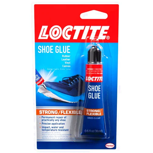 Loctite Shoe Glue, Strong & Flexible Fabric Glue, Resistant to Water, Impact, & Vibrations, Dries Clear - 0.6 fl oz Bottle, 1 Pack