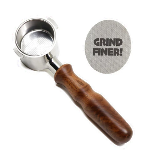 WALNUT COFFEE Handmade 51mm Bottomless Portafilter 2 Ears for Delonghi ECP3420/EC155/BCO430/EC260 - Filter Basket - Puck Screen 51mm Included, Bottomless Naked Portafilter Walnut Handle