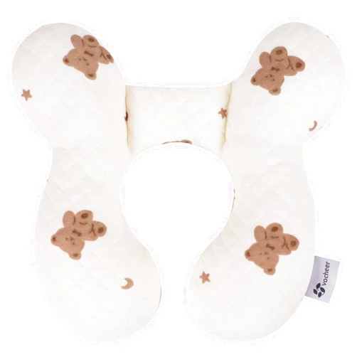 vocheer Baby Neck Pillow(Upgraded), Cotton, Baby Support Pillow, Car Seat Pillows for Newborn, Carseat Head and Body Support, Infant Travel Pillows for Prams, Pushchair, Stroller, Bouncer, Bears