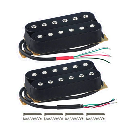 FLEOR Electric Guitar Humbucker Pickups Ceramic Double Coil Guitar Bridge Pickup & Neck Pickups Set-Black