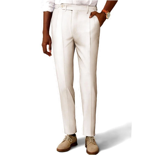 PJ PAUL JONES Mens Linen Dress Pants Casual Slim Fit Expandable Wasit Pleated Front Trousers