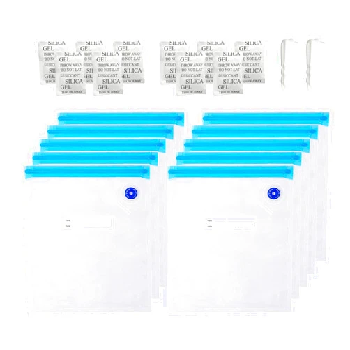 TIOPY 3D Printer Filament Vacuum Storage Bags Kit, TIOPY 10 Thicken Spool Storage Sealing Bags with 10 Desiccant and 2 Seal Clip, 11.8x13.4 in, Keep Filament Dry, For PLA/PETG/TPU/ABS 1.75 mm, No pump