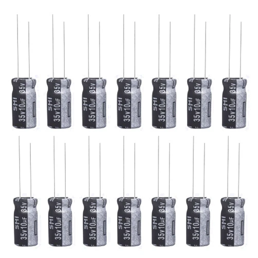 ALLECIN 10uF 35V 5x11mm Electrolytic Capacitor 10 UF MFD 35 Volt 0.2x0.43in Aluminum Capacitors (Pack of 15)
