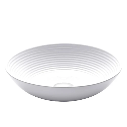 Kraus KCV-203GWH Ceramic Above counter Round Bathroom Sink, 16.5 x 16.5 x 4.38 inches, White