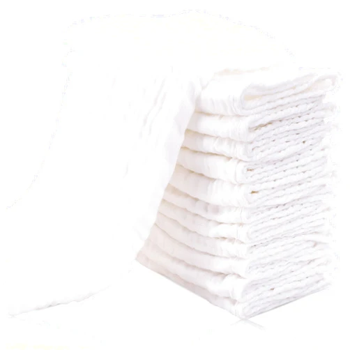 Cute Castle 12 Pack Muslin Burp Cloths for Baby - Ultra-Soft 100% Cotton Baby Washcloths - Large 20'' by 10'' Super Absorbent Milk Spit Up Rags - Burpy Cloths for Unisex, Boy, Girl - White