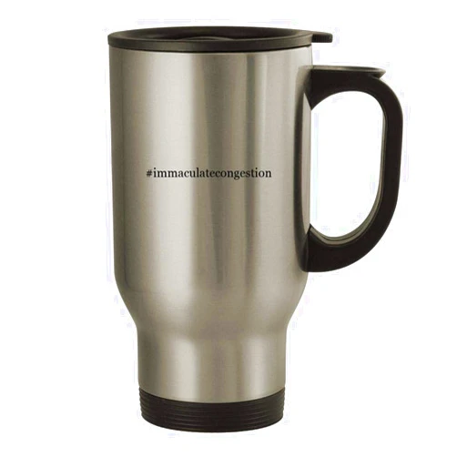 Knick Knack Gifts #immaculatecongestion - 14oz Stainless Steel Travel Mug, Silver