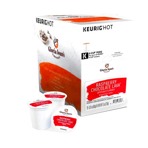 Keurig Coffee Pods K-Cups 16/18 / 22/24 Count Capsules ALL FLAVORS (24 Pods Gloria Jean's - Raspberry Chocolate Lava)