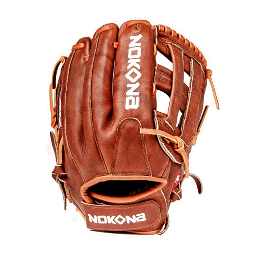 NOKONA W-V1200H Handcrafted Walnut Fastpitch Baseball Glove - H-Web for Infield and Outfield Positions, Adult 12 Inch Mitt, Made in The USA