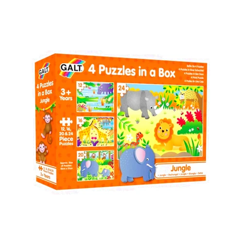 Galt Toys, 4 Puzzles in A Box - Jungle, for Ages 36