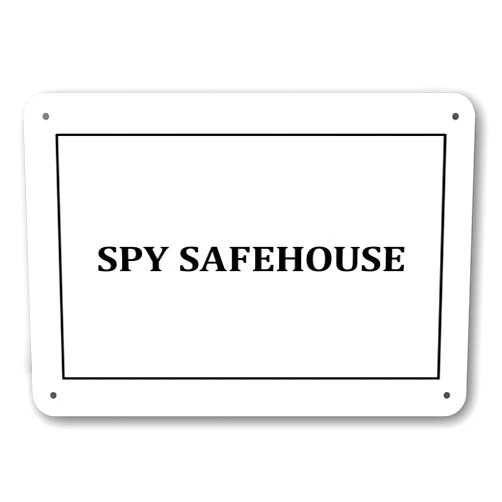 RetroRust Decorative Metal Door Sign - SPY SAFEHOUSE - Sturdy Aluminum
