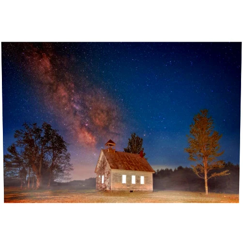 ArtDirect Rick Berk-Schoolhouse Under The Stars.tif 14x9 UnFramed Art Print Poster Ready for Framing by Berk, Rick