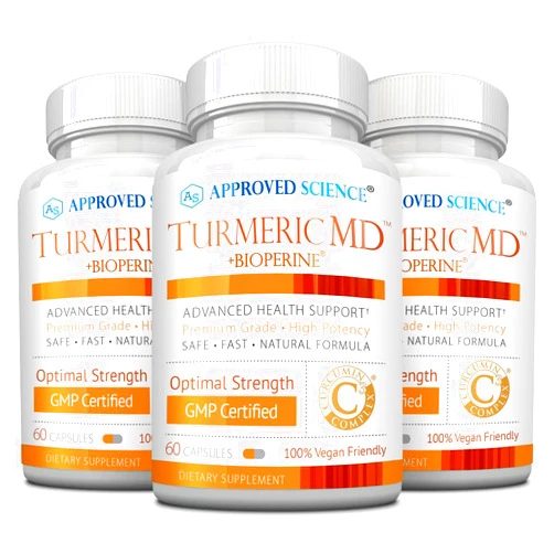 Approved Science Turmeric MD - with BioPerine & 95% Standardized Turmeric Curcuminoids - 180 Capsules (3 Month Supply)