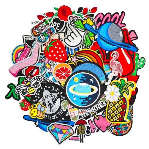 RF-patch 40Pcs Iron on Patches Variety Pack, Large Embroidered Applique Iron on Patch for Clothes, Hats, Jeans, Backpacks, Etc