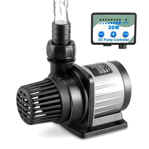JEREPOND 530GPH Nano Aquarium DC Pump With Controller,20W Small DC24V Return Pump for small fish tank,7ft max lift,submersible and inline mini water pump for saltwater and fresh water